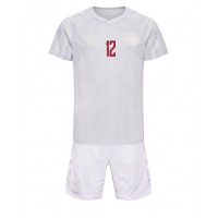 Denmark Kasper Dolberg #12 Replica Away Minikit World Cup 2022 Short Sleeve (+ pants)